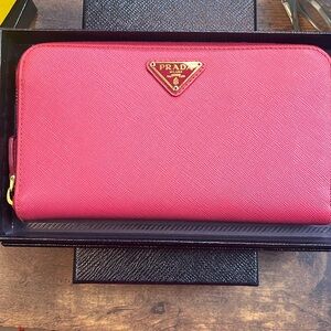 Pink Prada Saffiano Wallet